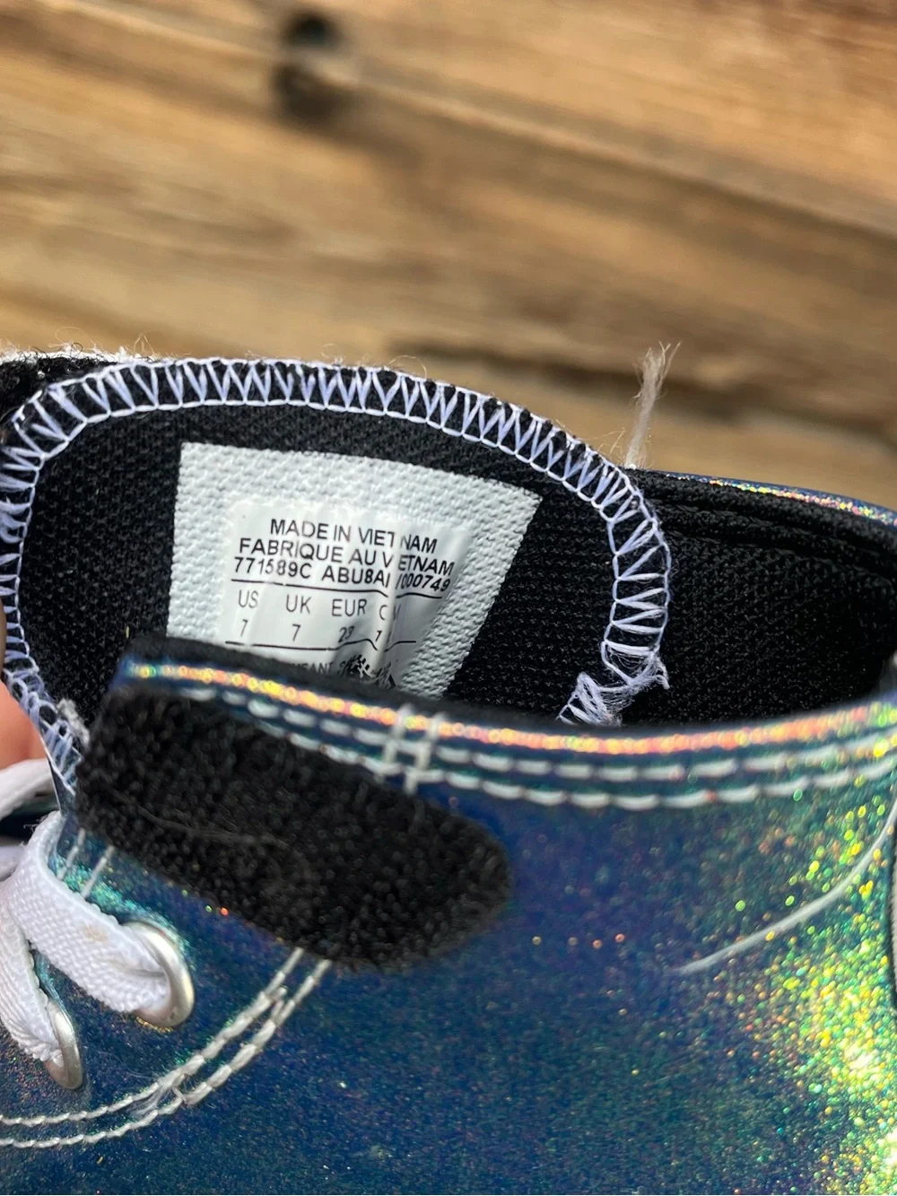 CONVERSE | Toddler Iridescent Metallic Rainbow High-Top Sneakers 7